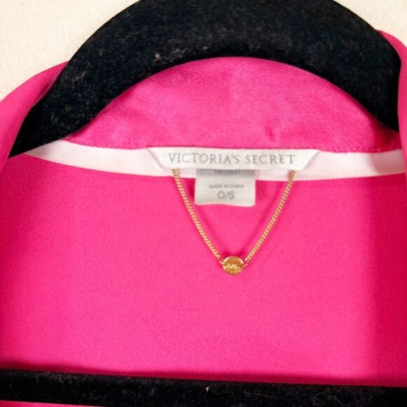 Victorias Secret Pink Robe Nightgown Slip Sexy Set Pink Large - Picture 7 of 11